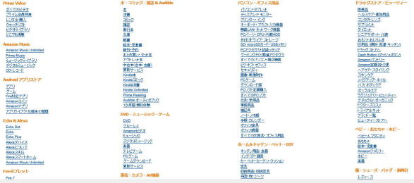 アマゾン カテゴリー